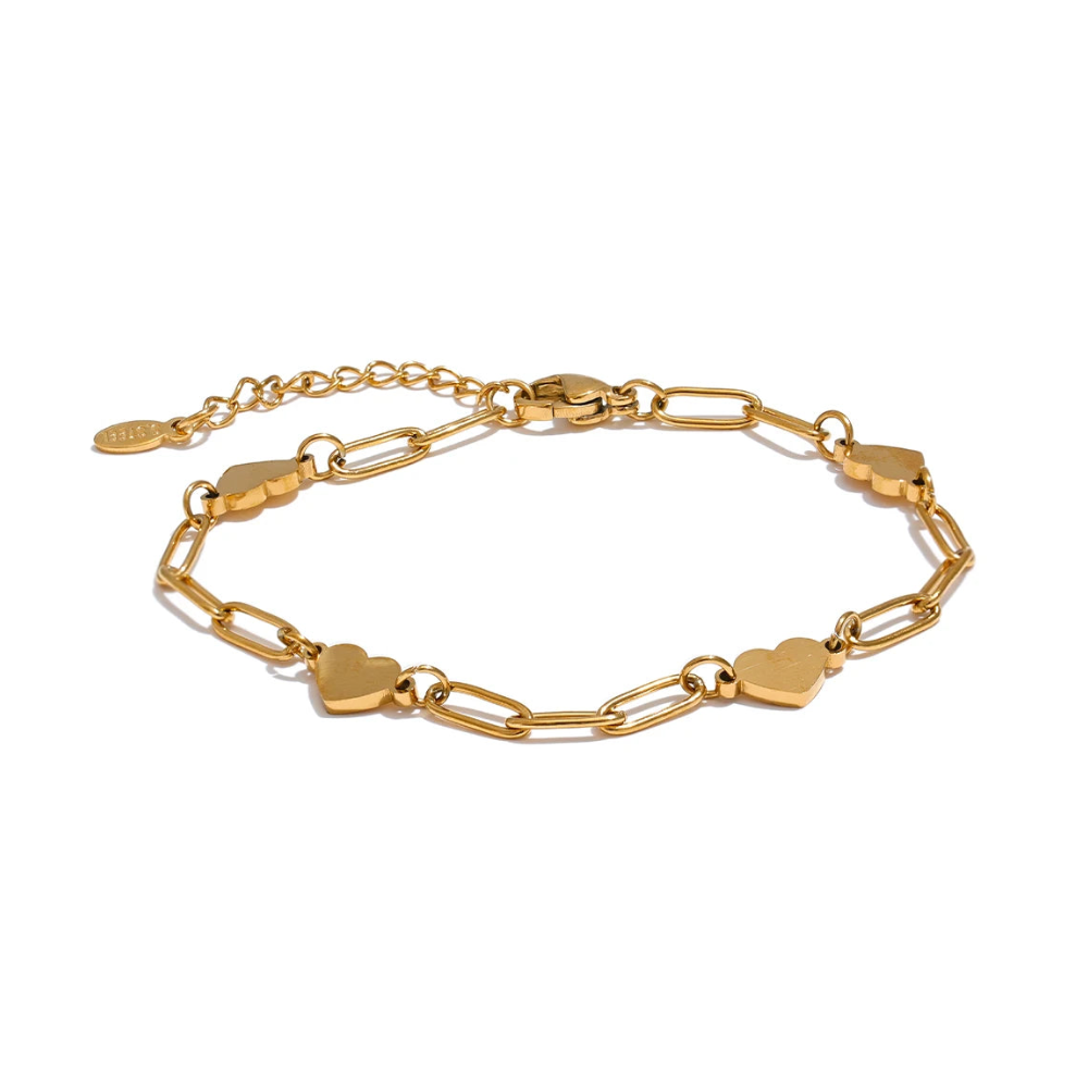 PULSERA CADENA DE CORAZONES